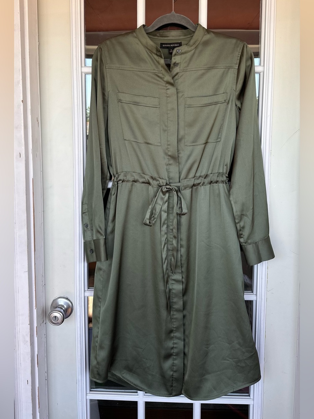 Banana Republic Olive Green Shirt Dress Size S